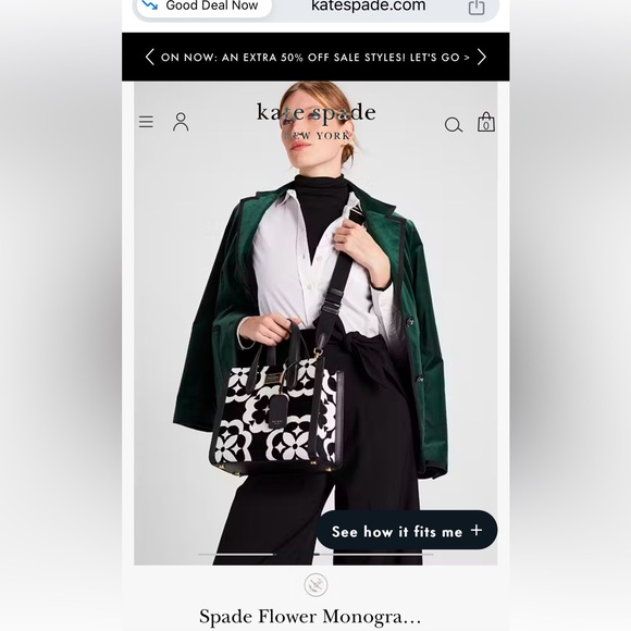 Spade Flower Monogram Manhattan Chenille Small - Picture 2 of 6